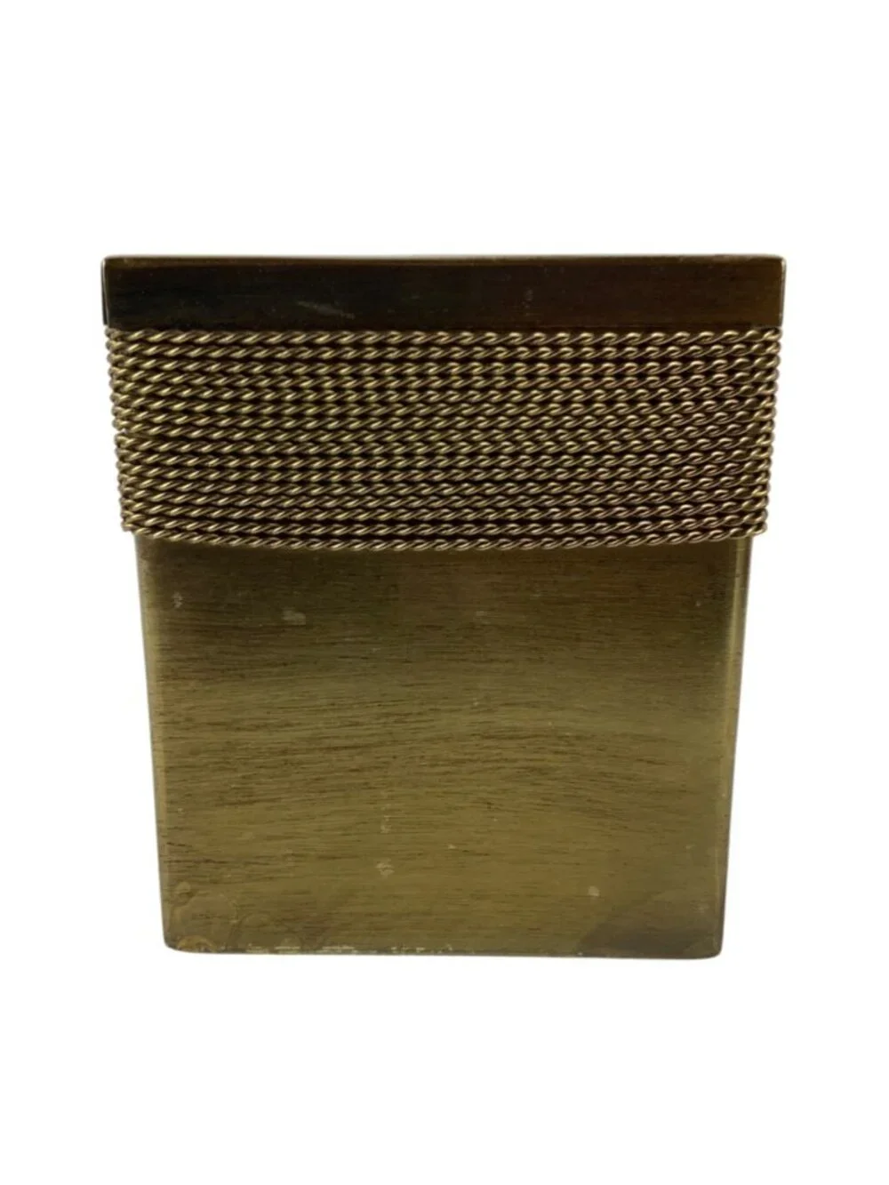 Heavy Brushed Gold Metal Tissue Box Cover With Decorative Mesh Accent